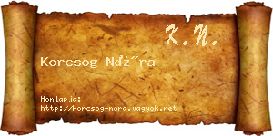 Korcsog Nóra névjegykártya