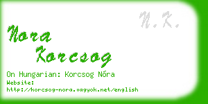 nora korcsog business card